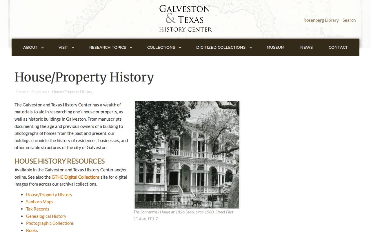 League City previous residents house-history guide from GTHC