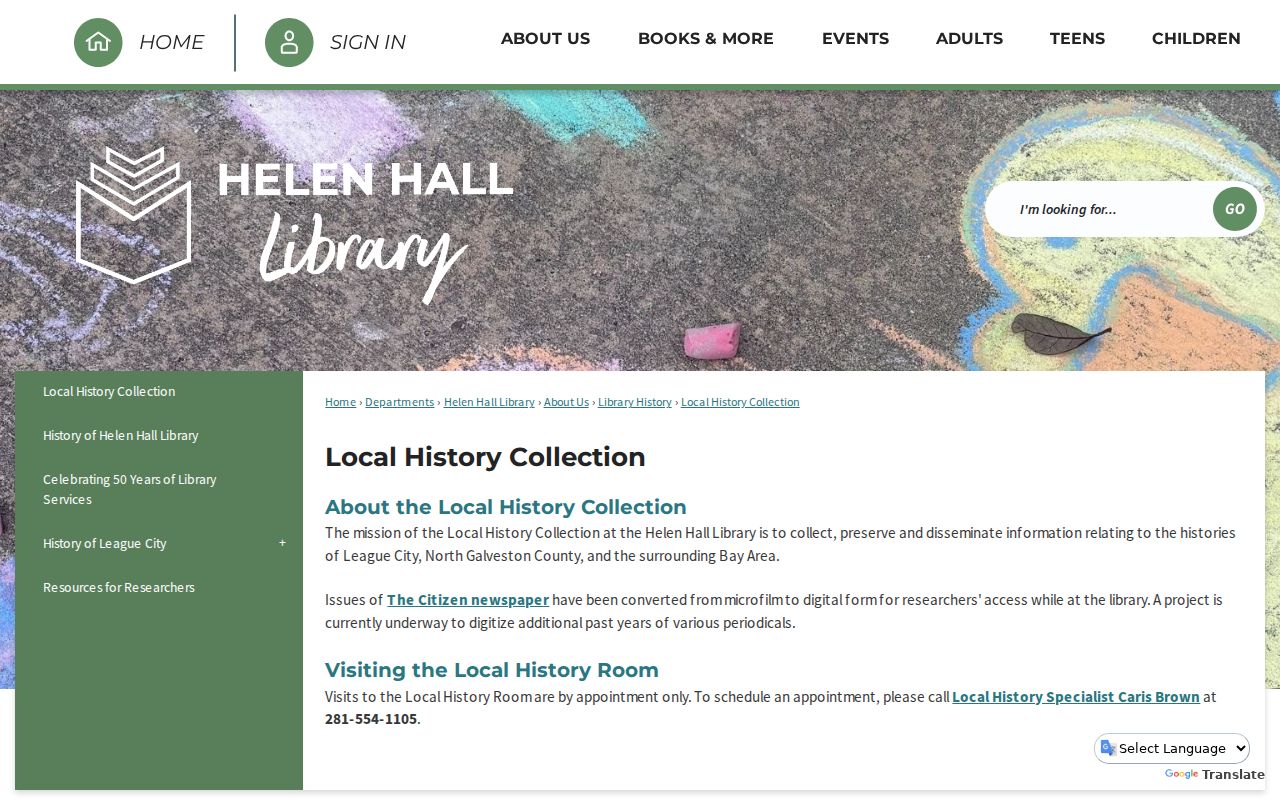 League City city directory research at Helen Hall Library Local History Collection