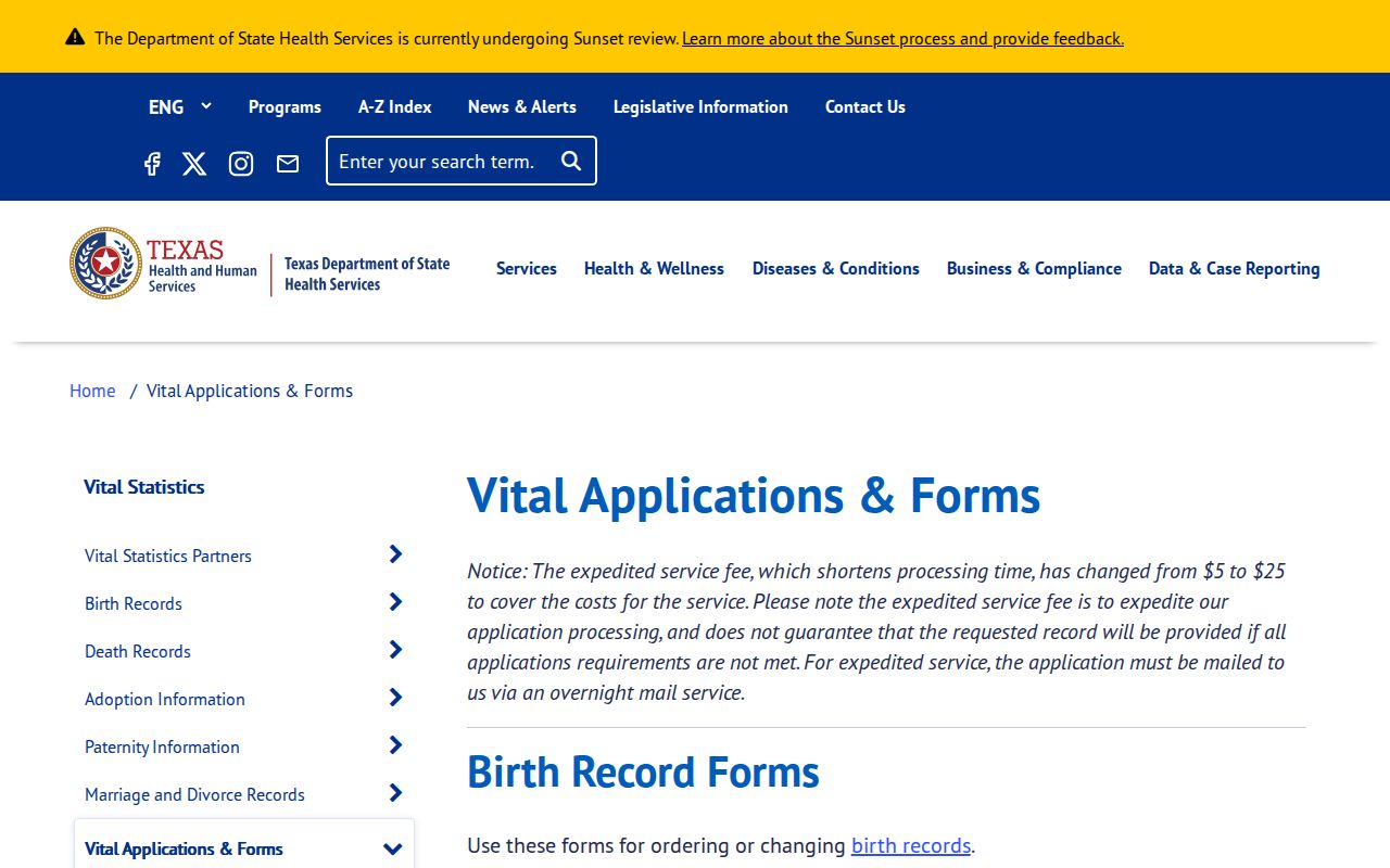 League City residents directory Texas vital records forms